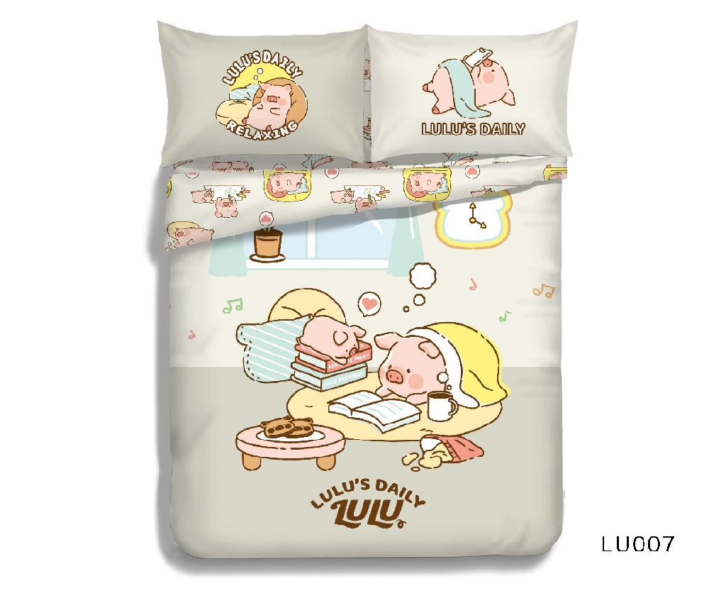 罐頭豬 LuLu 慵懶日常主題純棉印花系列被袋套裝