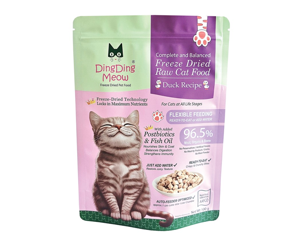 凍乾生肉主食貓糧 - 鴨肉 (魚油後生元-亮毛強免疫力配方）100g