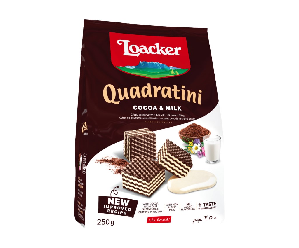 Wafer Quad. Cocoa &amp; Milk, 250g