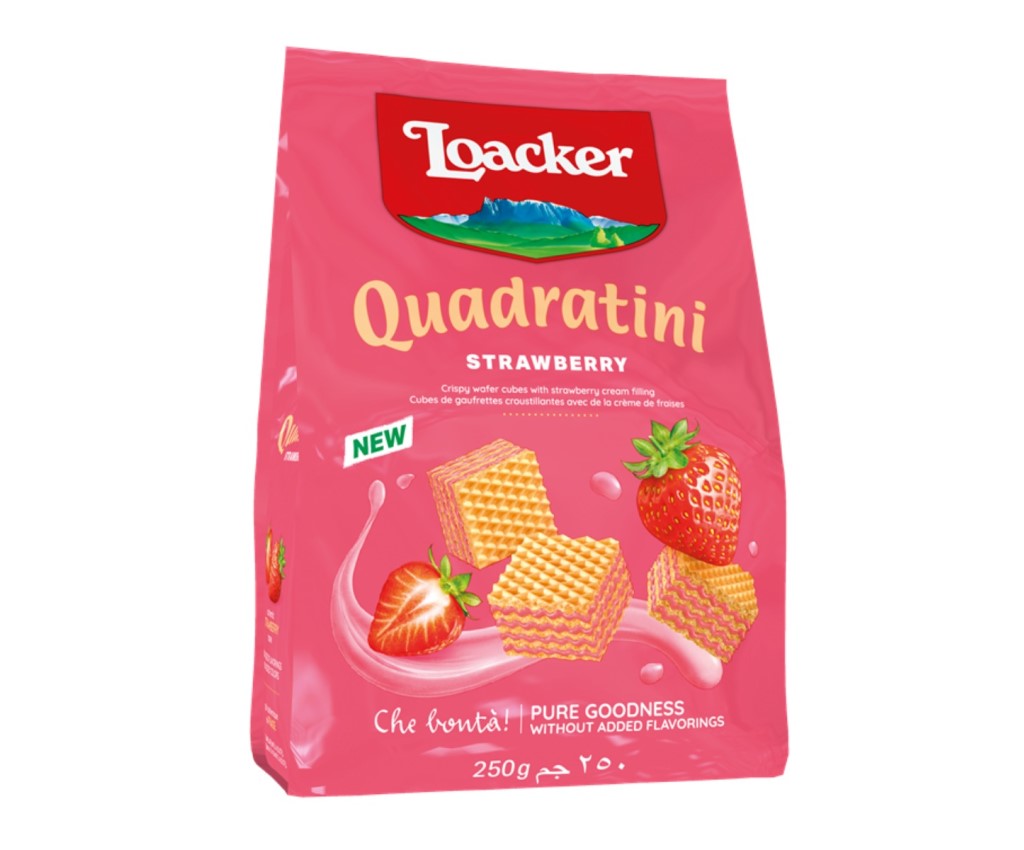 Wafer Quad. Strawberry, 250g