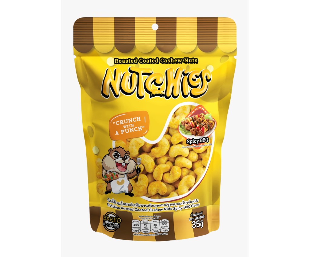 Nutchies Roasted Coated Cashew Nuts Spicy BBQ 35g