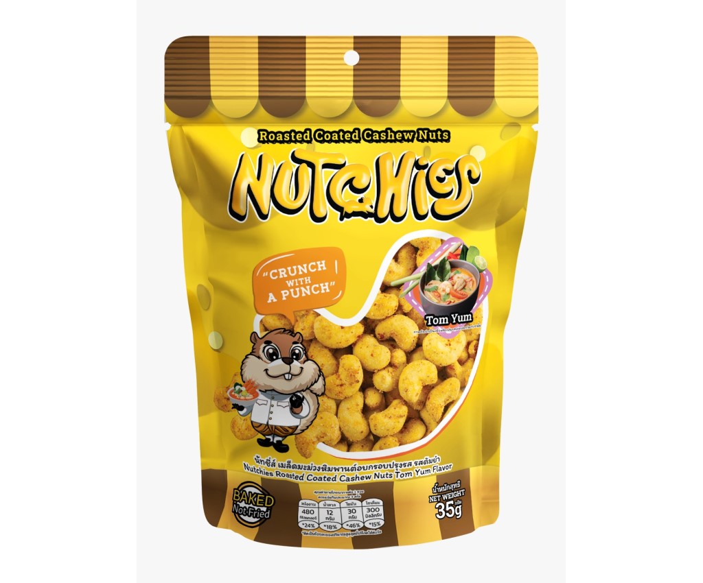 Nutchies Roasted Coated Cashew Nuts Tom Yum 35g