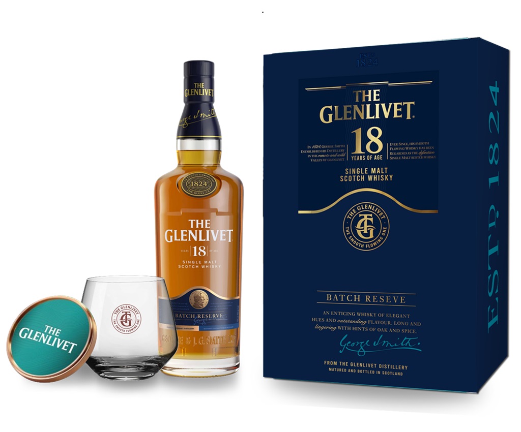 18YO Whisky with Glass &amp; Coaster Set 700ml