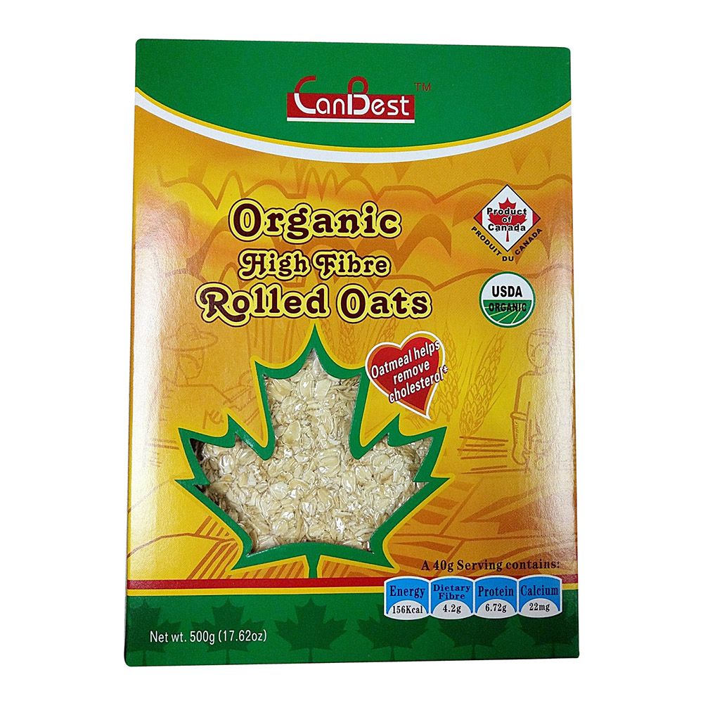 Organic High Fibre Rolled Oats 500g