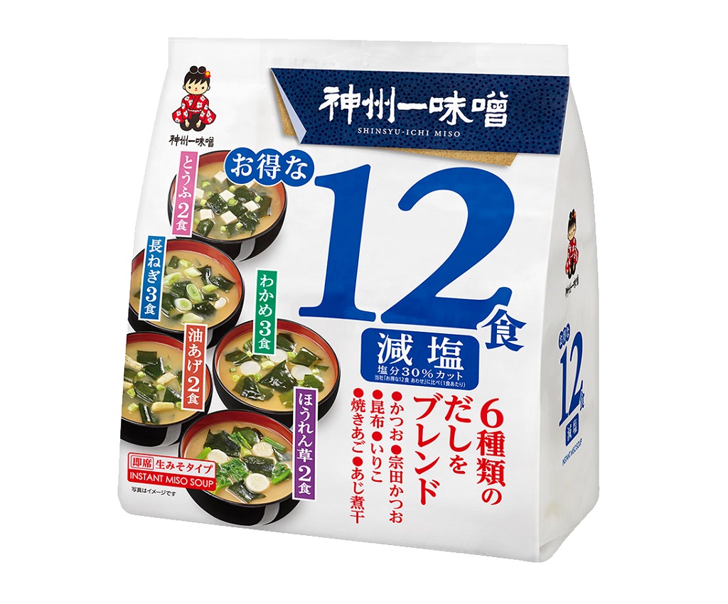 Otokuna Awase Miso Soup (Low Salt) 12 Bags