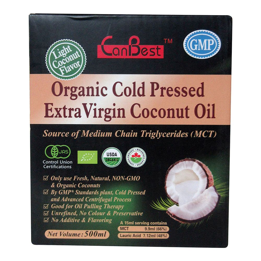 Organic Cold Pressed Extra Virgin Coconut Oil (Light) 500ml