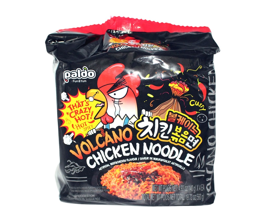 Volcano Hot-Chicken Noodle (4packs) 560g