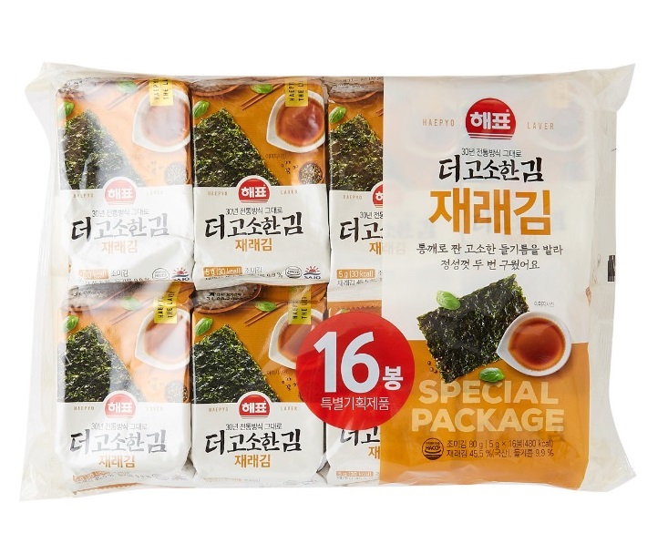 Salt Roasted Crisp Seaweed - Korean 16 Packs