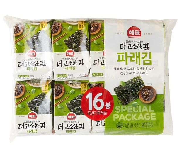 Salt Roasted Crisp Green Seaweed - Korean 16 Packs