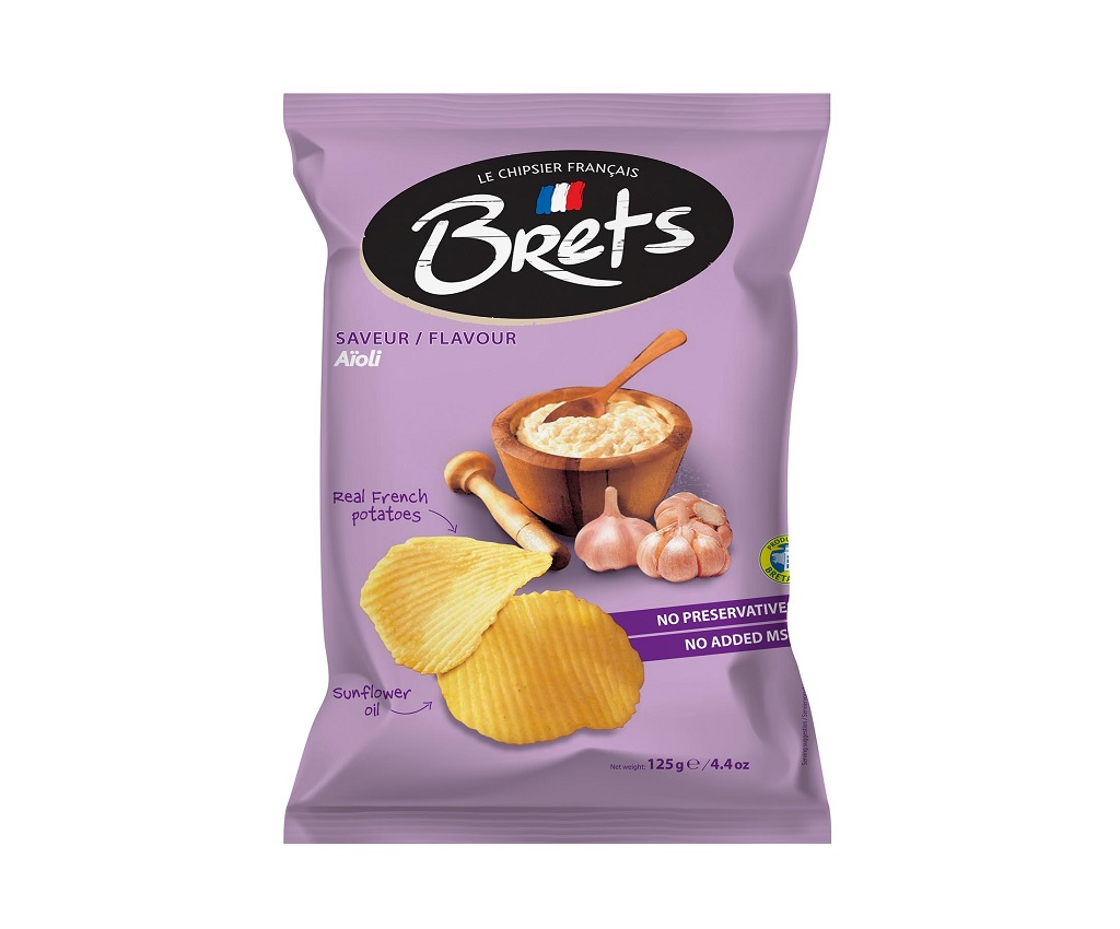 Bret&#39;s French Aioli Garlic Flavour Chips (no MSG) 125g