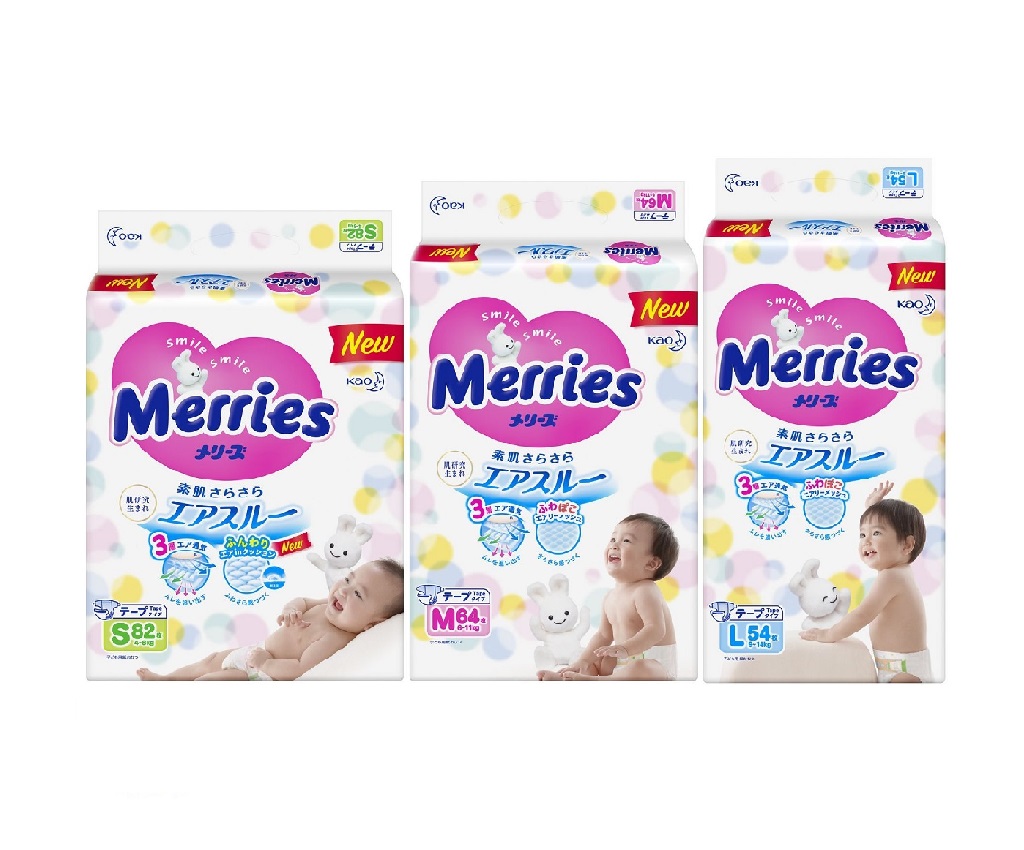 Merries Baby Diapers (S to L Size)