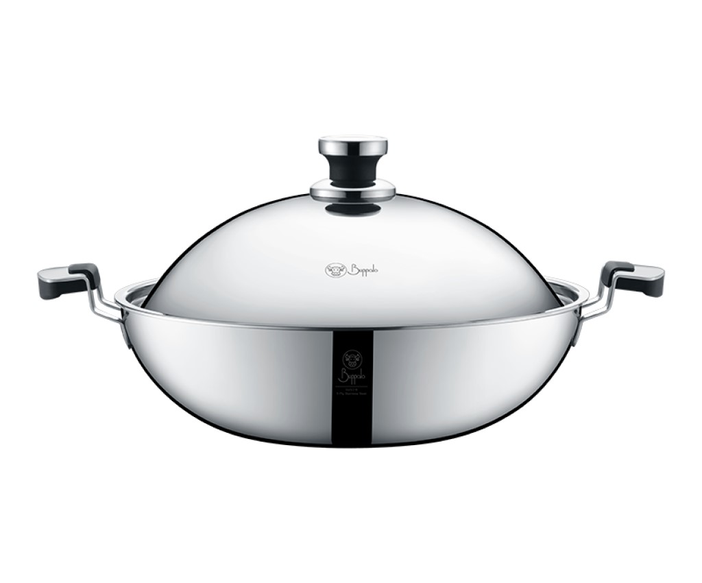 ELITE COOK I 316不銹鋼五層複合金雙耳平底鑊 36X9.5CM連32CM蒸籠 (755432A)