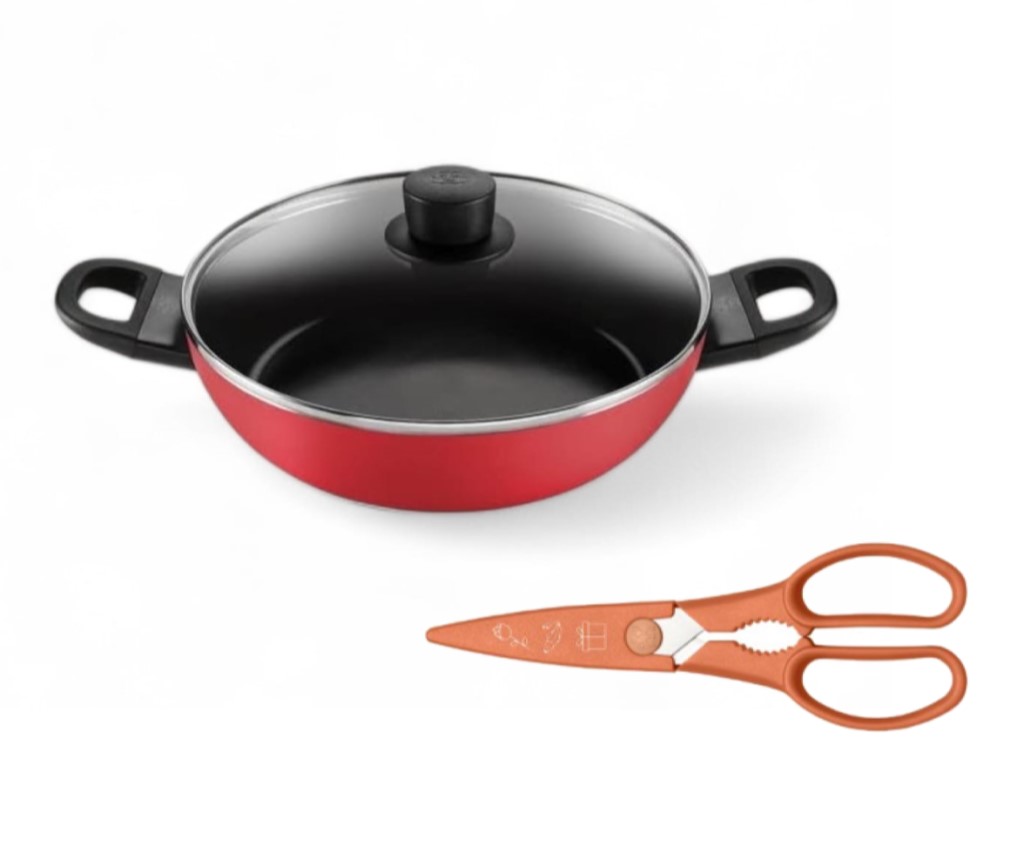 Caprera 28cm 雙耳煎鍋(連玻璃蓋) 及 ZWILLING Now 可拆除廚房剪8"套裝