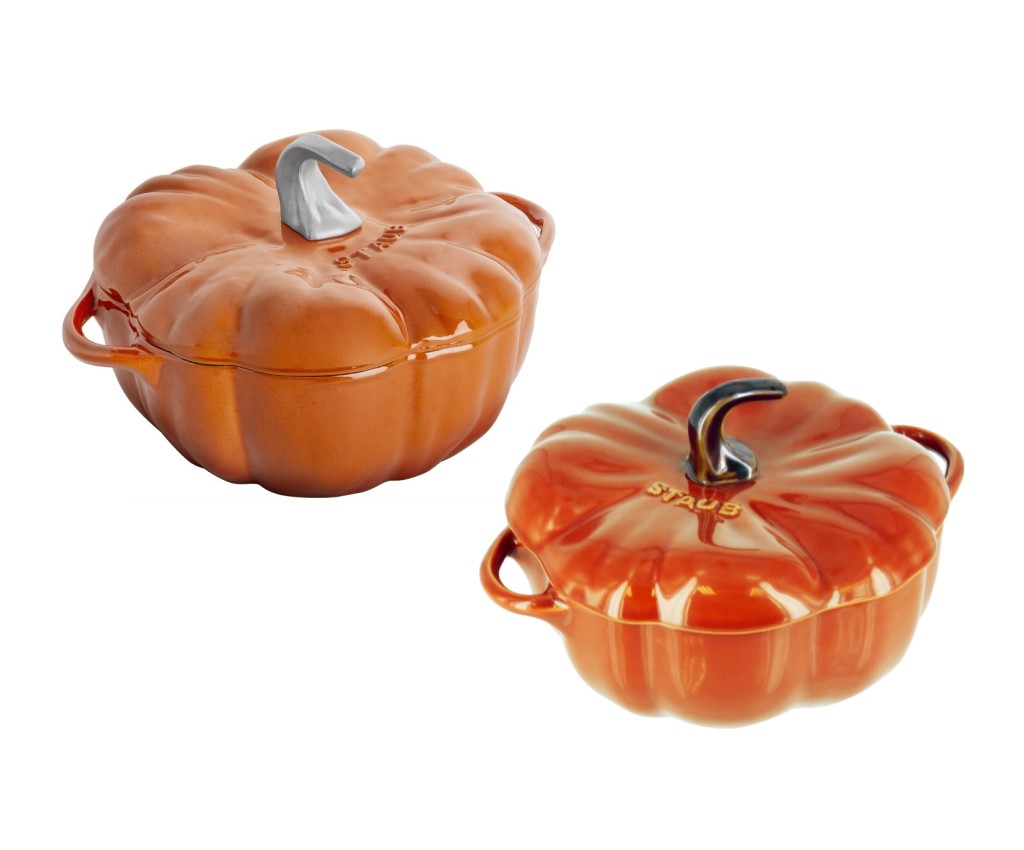 Pumpkin Cocotte 24cm/3.45L Cinnamon &amp; Ceramic Pumpkin Cocotte 12.8cm/0.47L Set Cinnamon
