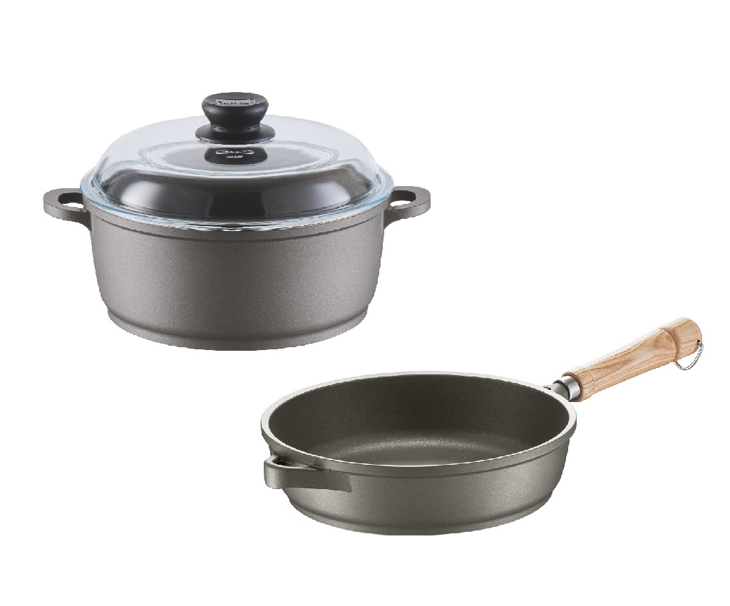 Bonanza Induction Saute Pan 24cm (071324-BI) + Cooking Pot 24cm with Lid (071246-BI)
