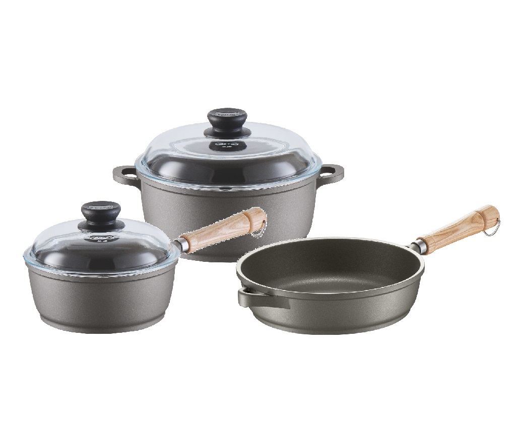 Bonanza Induction Saute pan 24cm + Cooking pot with Lid 24cm + Saucepan with Lid 18cm