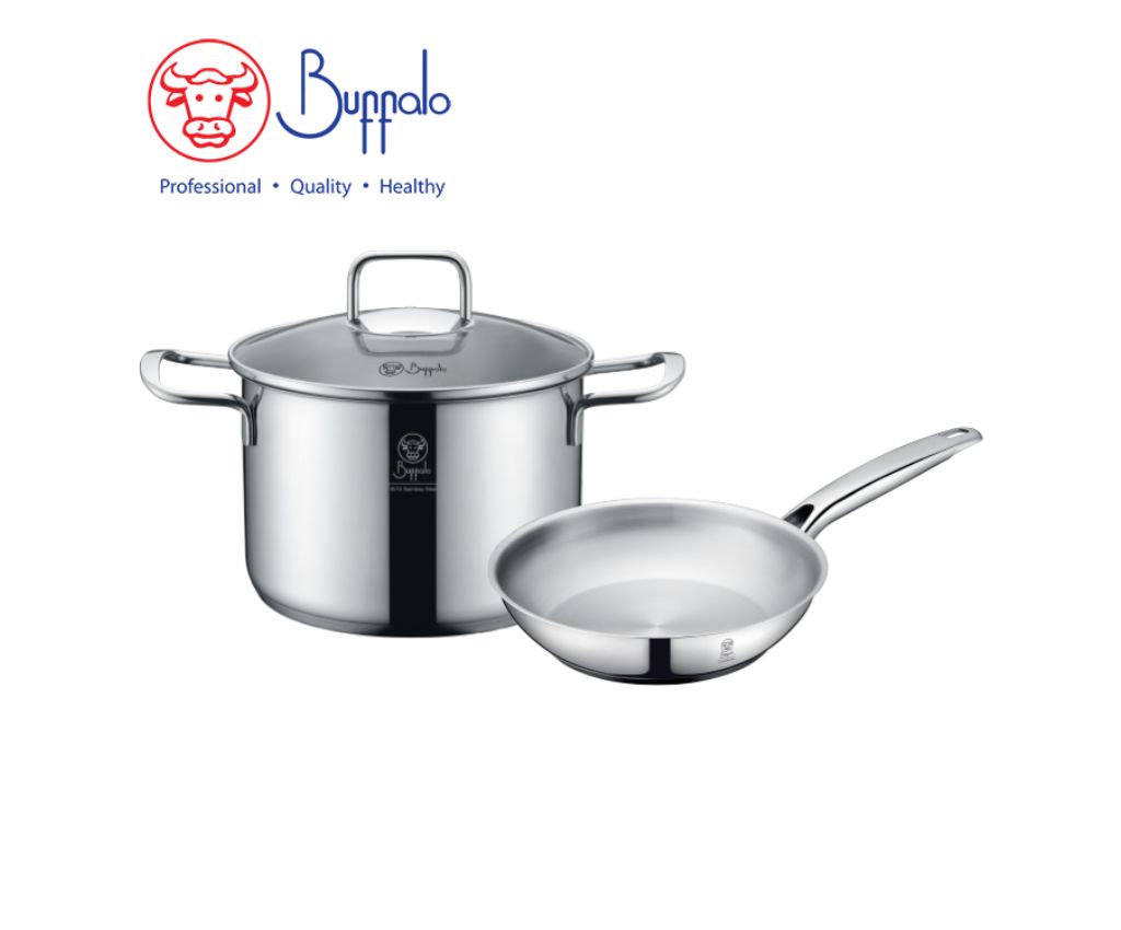 PRO TWINS COOK 3-Piece Cookware Set: Stockpot 20cm + Frypan 20cm + Glass Lid (35020SF1)