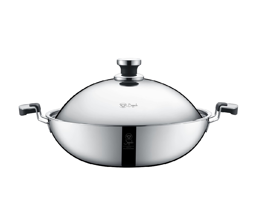 Elite Cook I SUS316 5Ply Flat Bottom Wok with S/ST Lid (755436C)