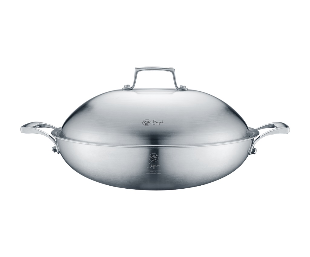 Classy Cook I 36cm SUS316 5-Ply Flat Bottom Wok with Lid (761436A)