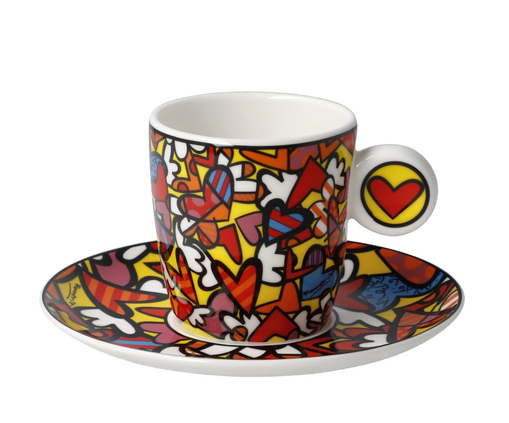 All We Need is Love - Demitasse with Saucer Pop Art Romero Britto