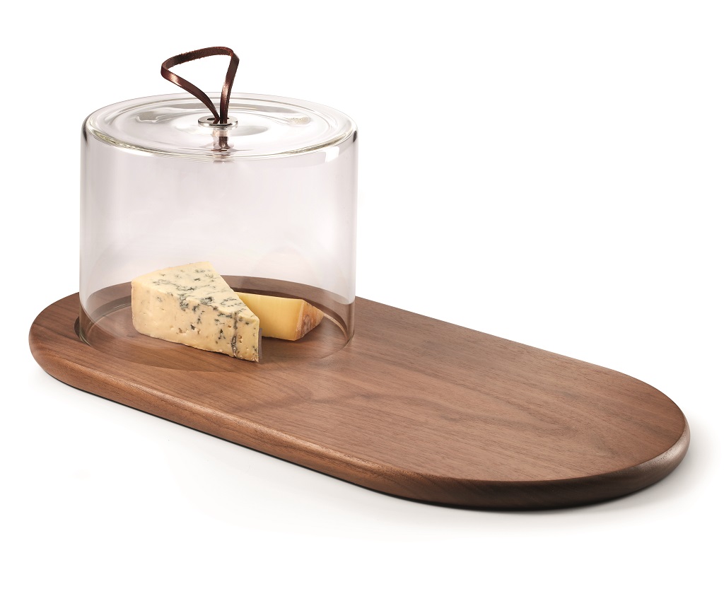Walnut Cheese Board with Glass Cover
