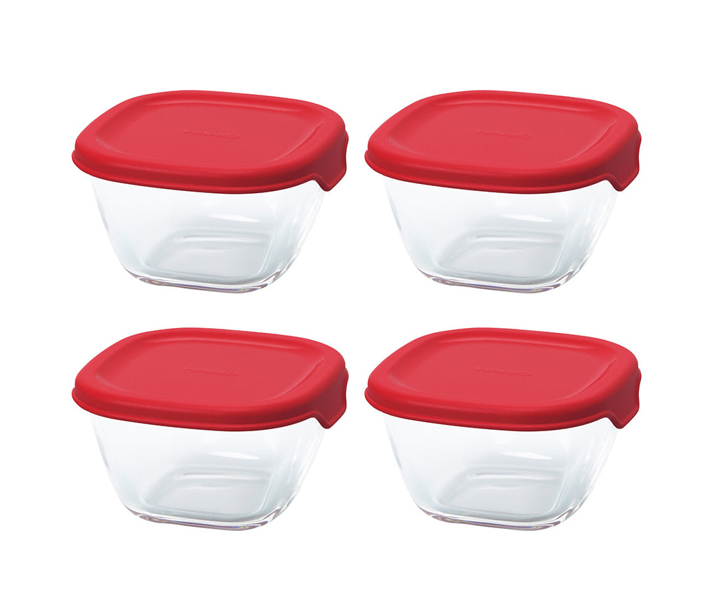 Heatproof Mini Square Container 4pcs Set (MKK-2012)