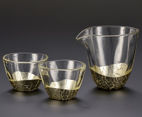 【Pre-order】- Sake Bowl and Cup Set (Champagne Gold) (deliver around 3 weeks after purchase)