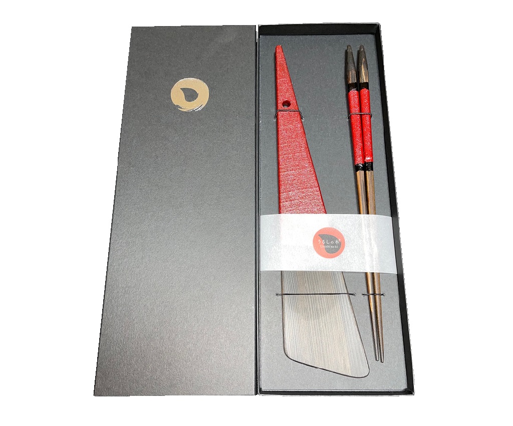【Pre-order】- Wajima Lacquerware Spatula and&#160;Long Chopsticks (deliver around 3 weeks after purchase)
