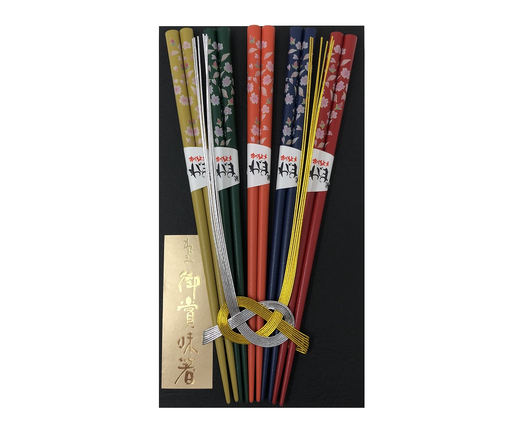 【預購】- 櫻花紋水引御筷子5對套装 (購買後約三個星期送貨)