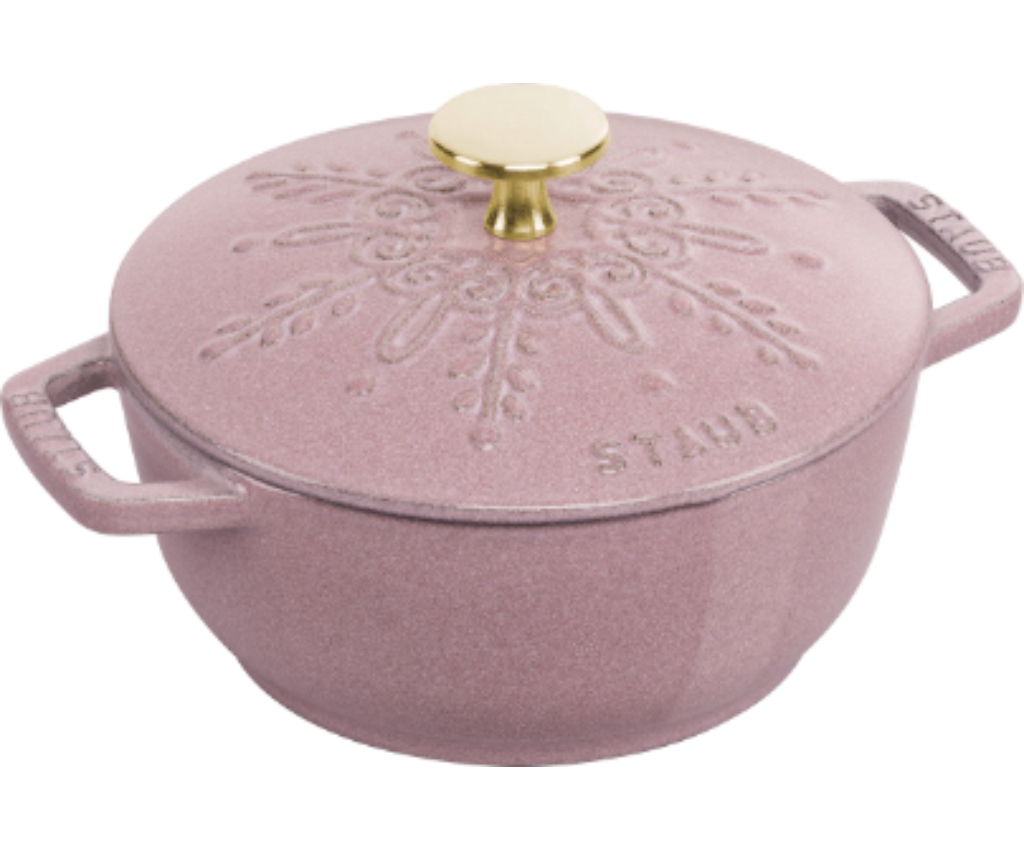 法式燉鍋 (雪花) 16cm/1.1L 夜櫻粉