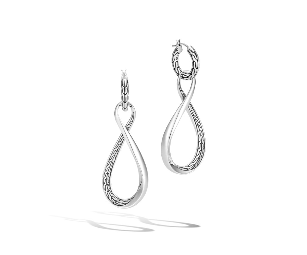 Classic Chain Silver Twisted Drop Earrings
