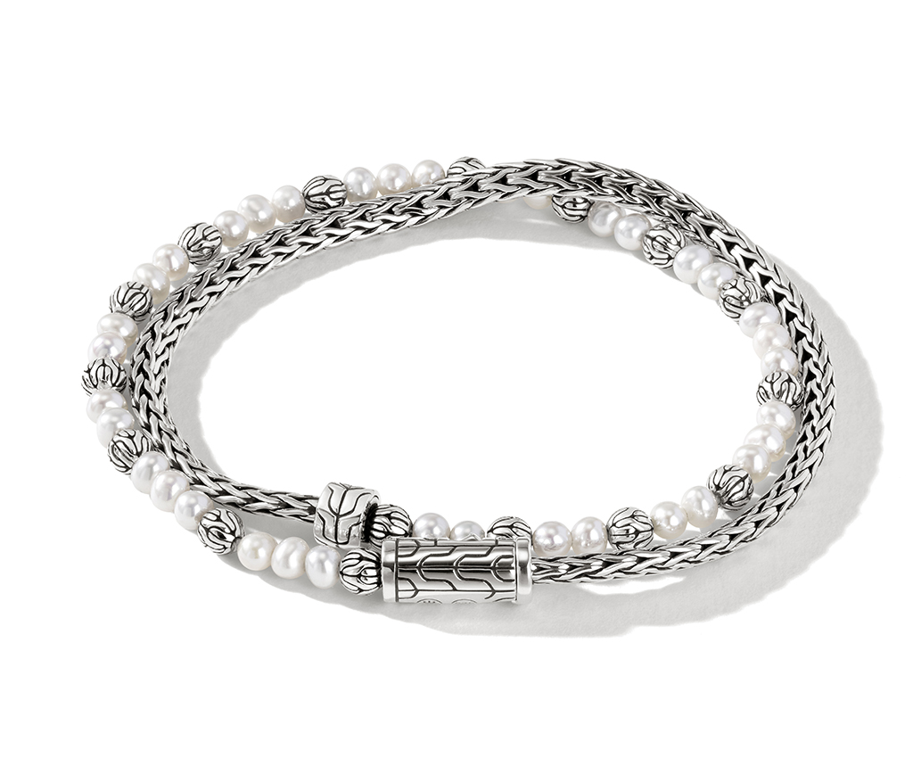 Classic Chain Silver Double Wrap Bracelet (Size S)