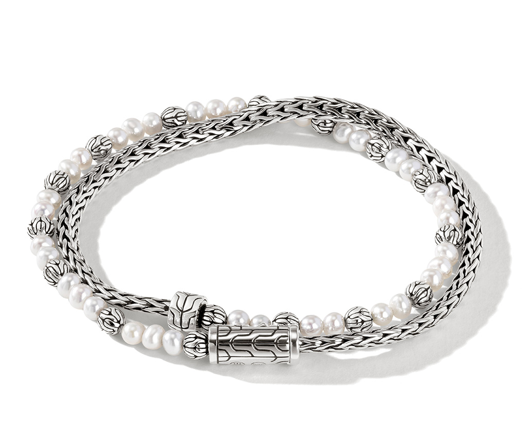Classic Chain Silver Fresh Water Pearl Bracelet