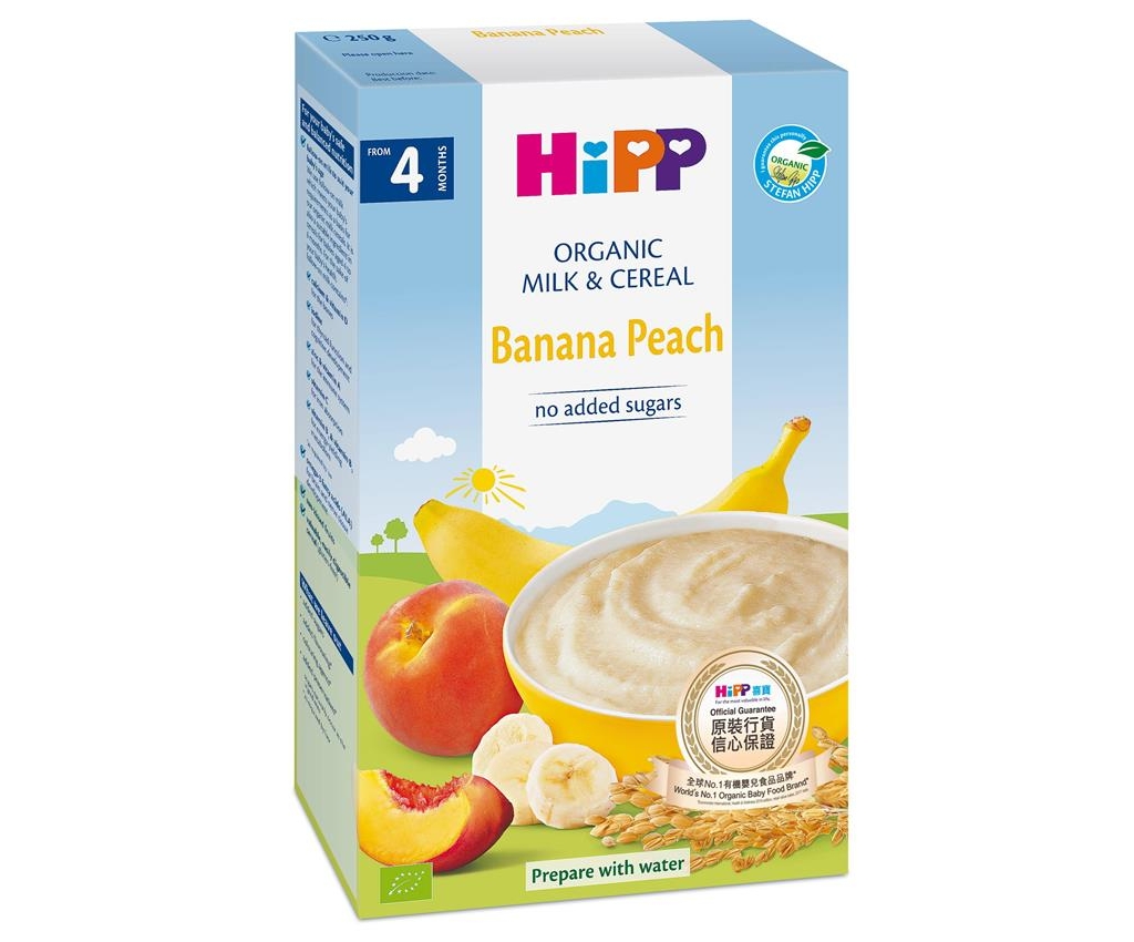 Organic Milk Pap Banana-Peach 250g