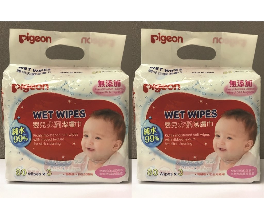 嬰兒水潤潔膚巾, 2x(80片x3包)