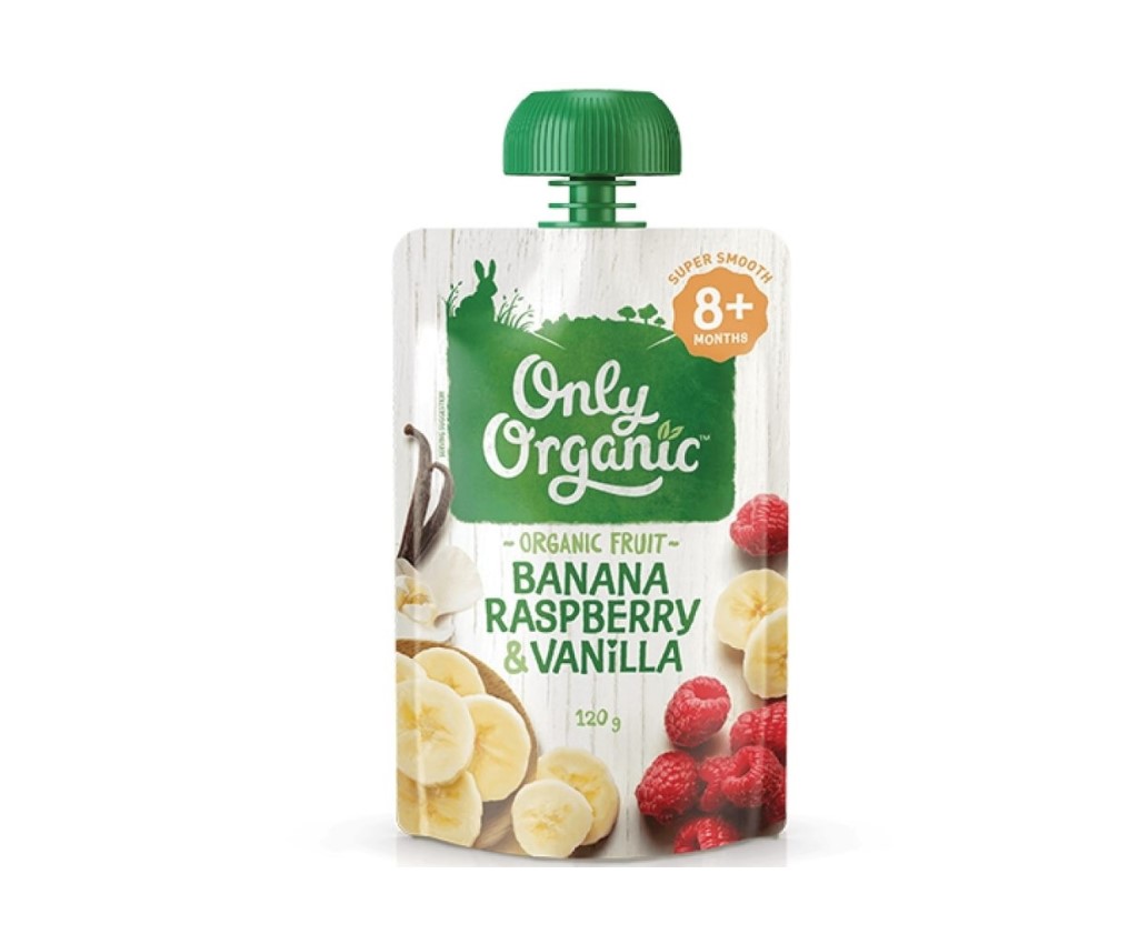 Organic Banana Raspberry &amp; Vanilla 120g