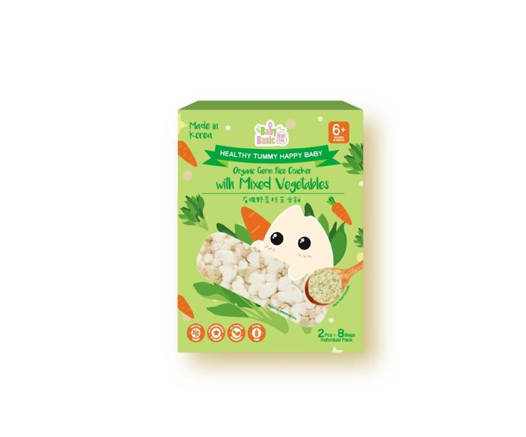 Organic Germ Rice Cracker (Mixed Vegetables) 2pcs x 8 bags