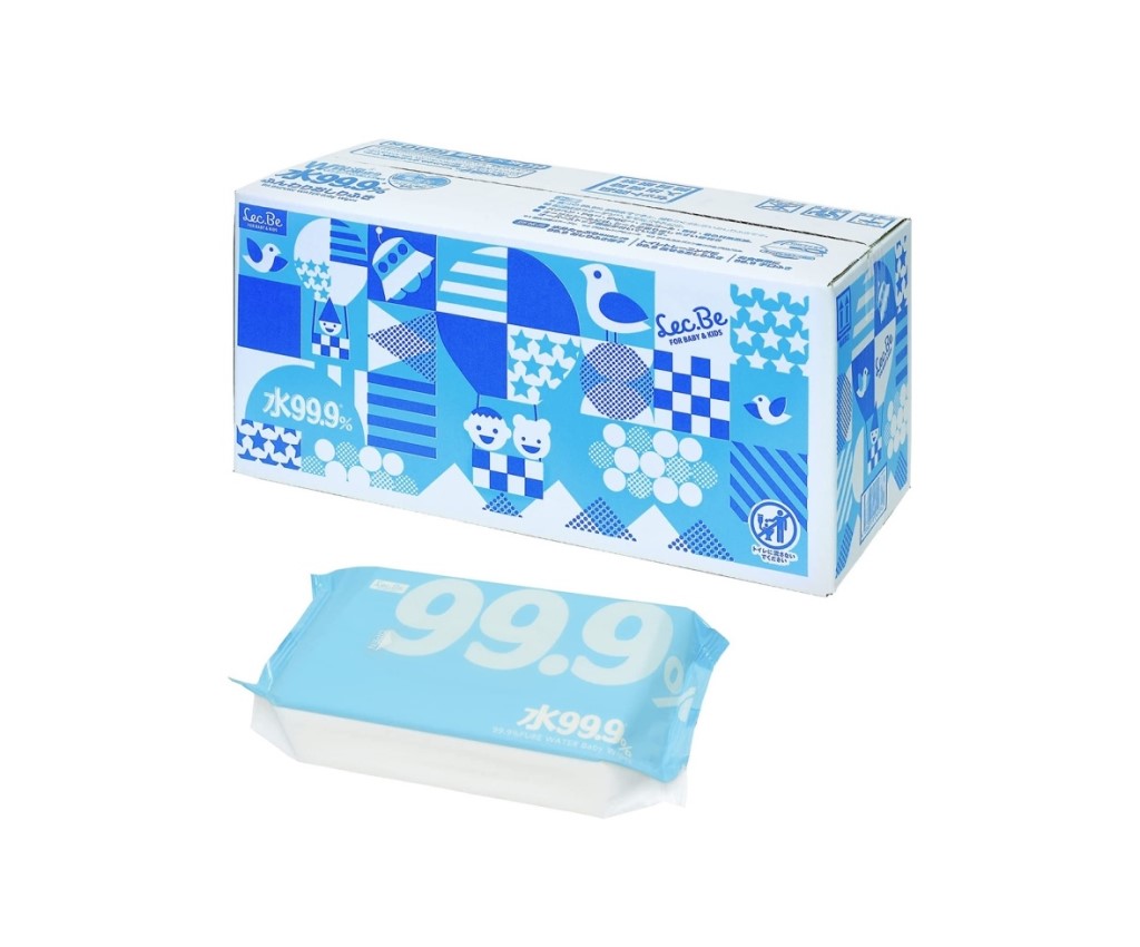 99.9% Pure Water Baby Wipes (Basic) 80 sheets x 20 packs (Case Offer)