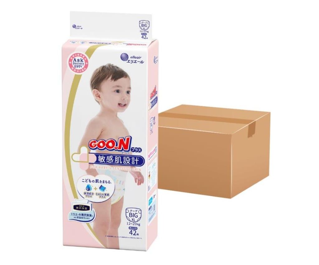 敏感肌嬰兒紙尿片 加大碼 42片 (原箱4包)