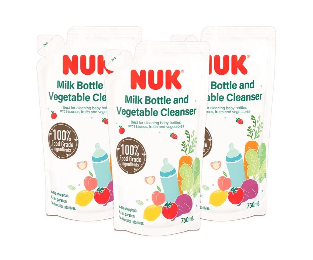 Milk Bottle and Vegetable Cleanser 750ml Triple Set