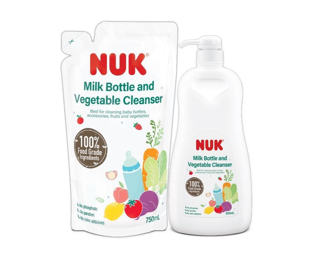 Milk Bottle and Vegetable Cleanser 950ml + Refill set 750ml