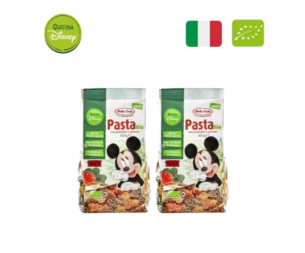 Organic Pasta with Tomato &amp; Spinach 300g - Mickey Mouse x 2 pcs