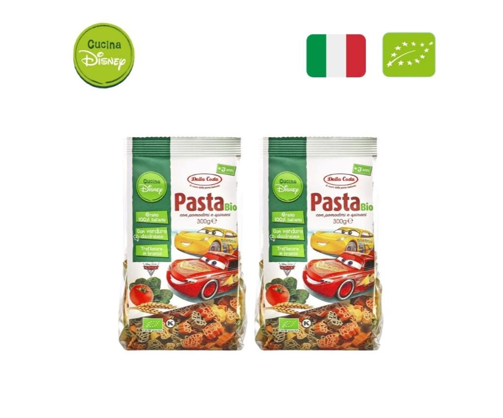 Organic Pasta with Tomato &amp; Spinach 300g - Cars x 2 pcs