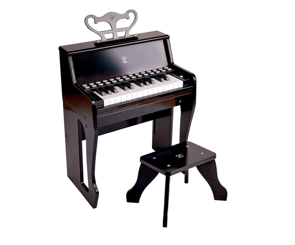 Learn with Lights Black Piano with Stool