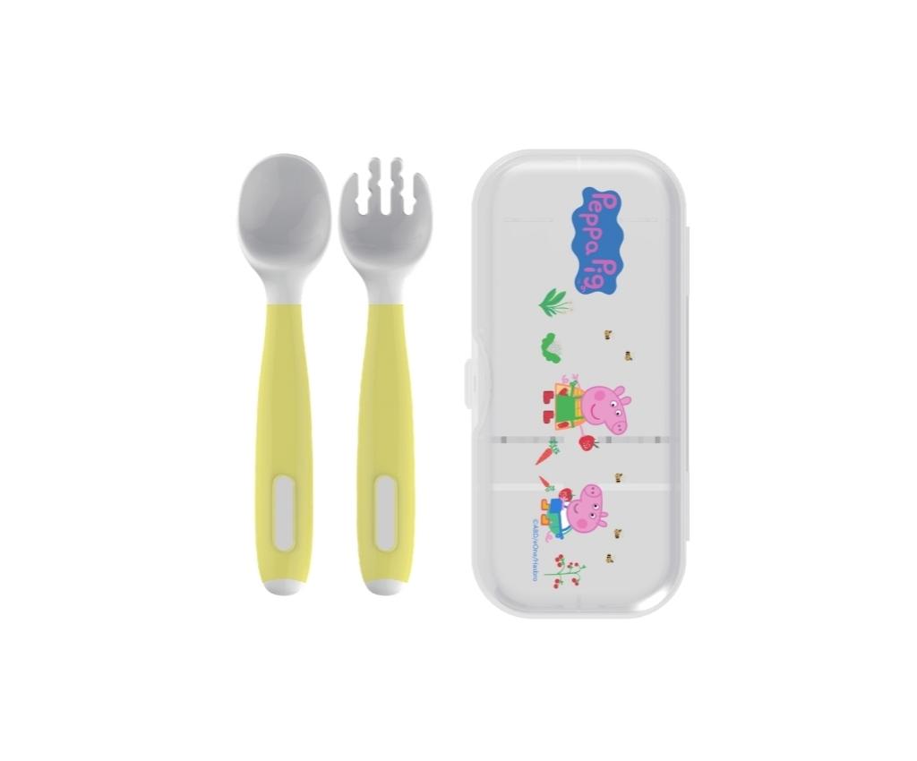 Peppa Pig Bendable Fork &amp; Spoon w/ Storage Case