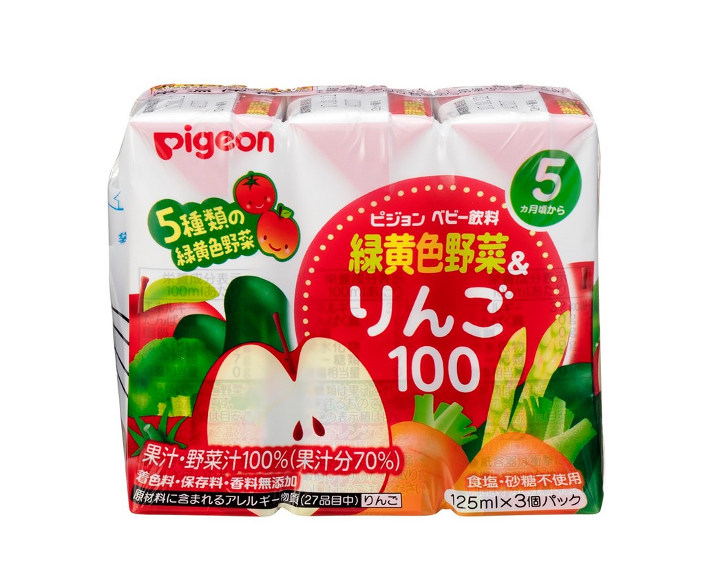 Baby Juice Veg &amp; Apple 100% 125ml x 3packs