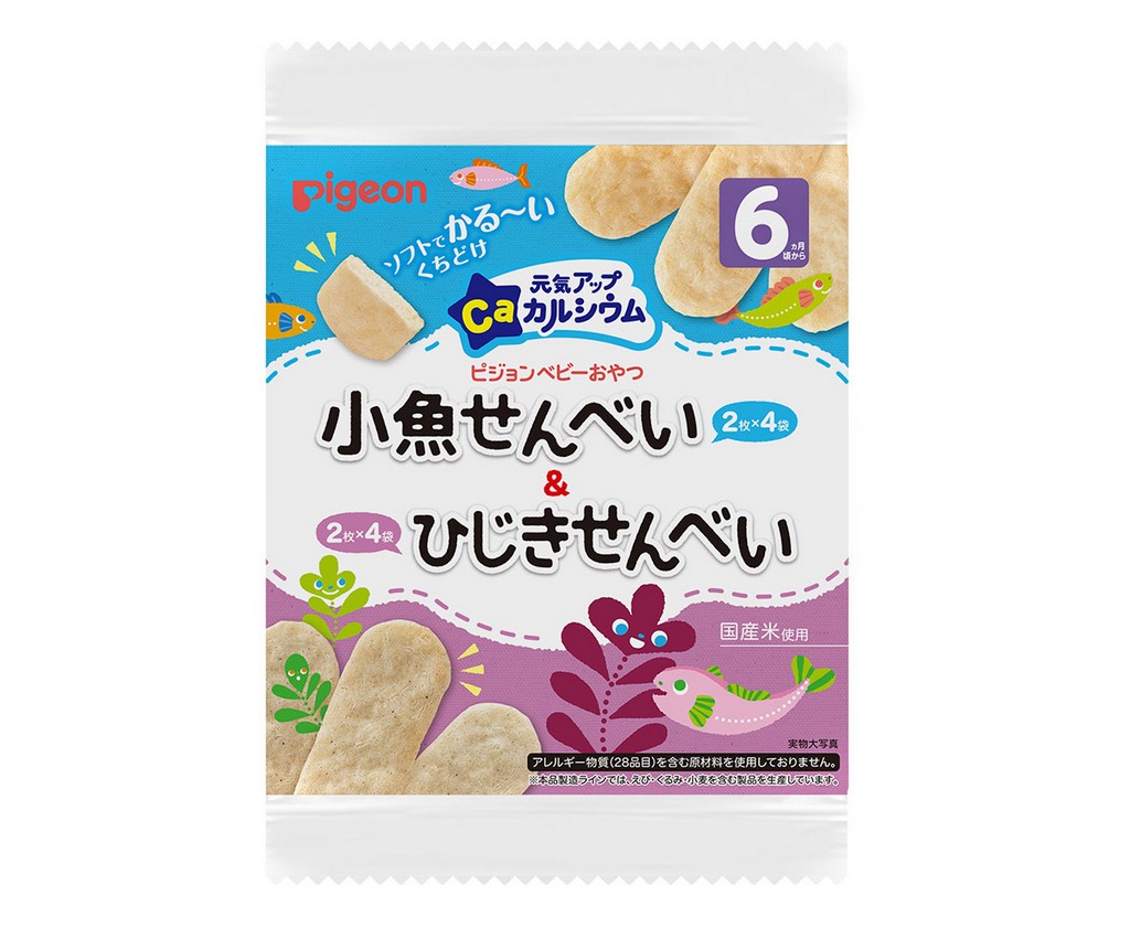 Baby&#39;s Cracker Small Fish &amp; Seaweed 32g (2pcsx8packs)