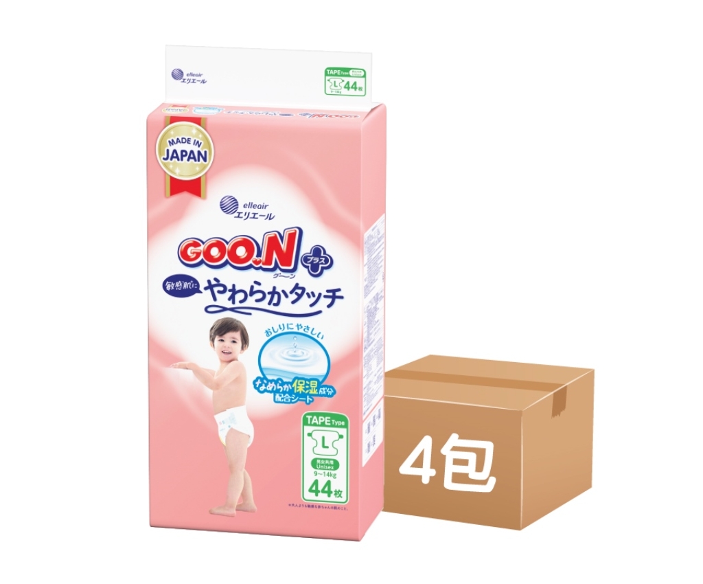 柔觸肌嬰兒紙尿片 大碼 44片 (原箱4包)