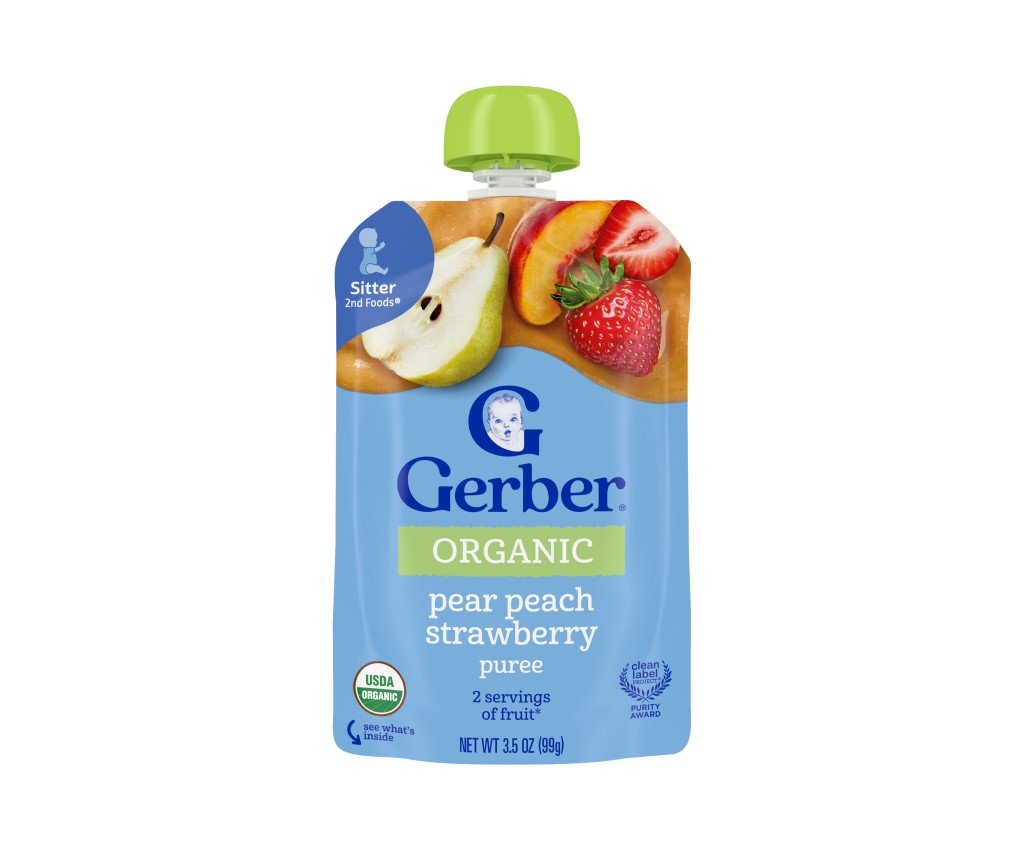 Organic Pear Peach Strawberry Pouch 99g