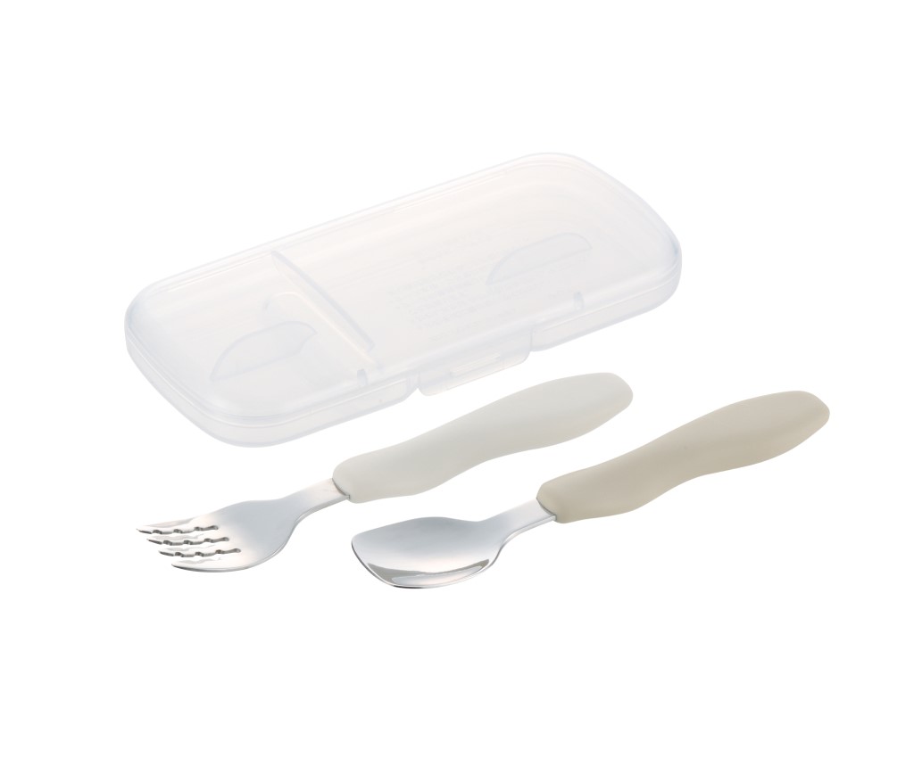 T.L.I Pencil Grip Spoon &amp; Fork w/Case